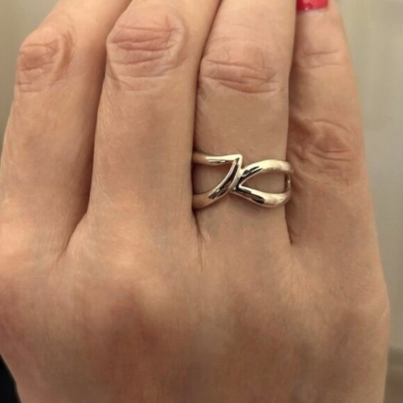 New 925 STERLING SILVER Abstract Ring Size 8 - Picture 4 of 6